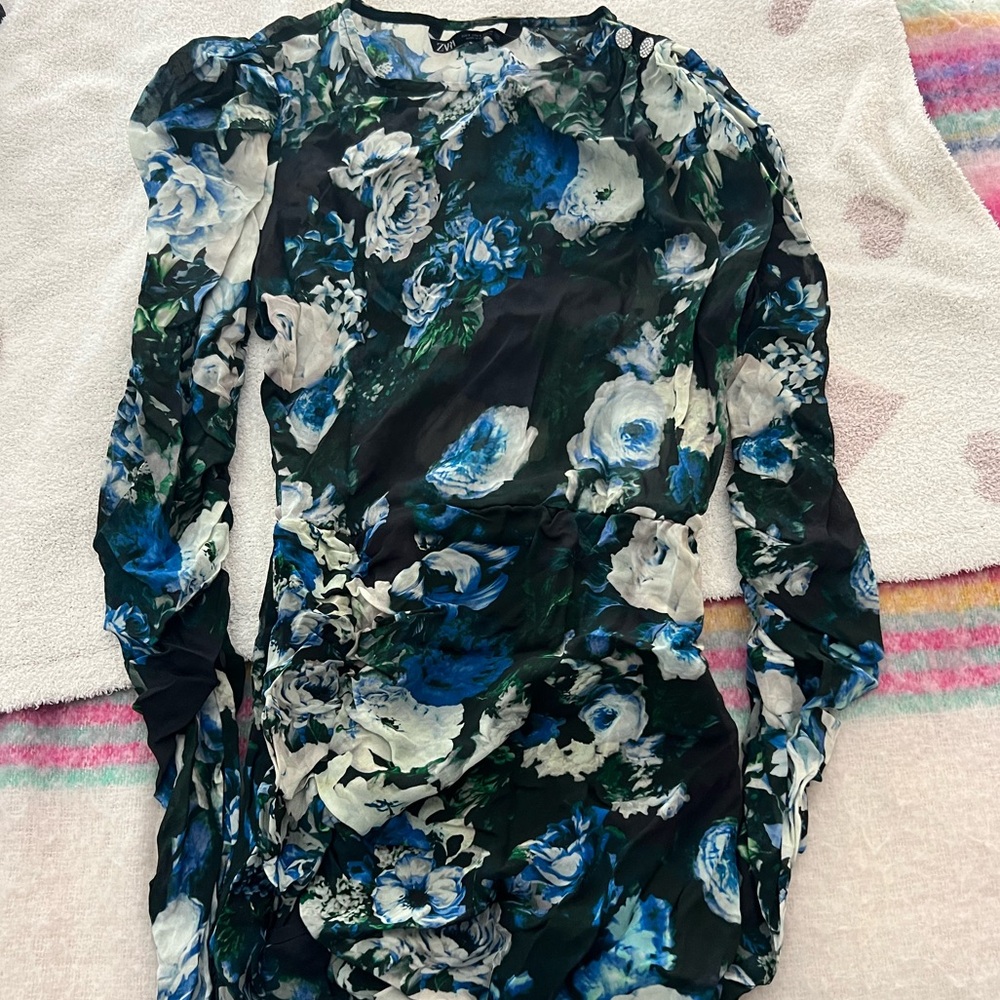 Zara floral print mini dress